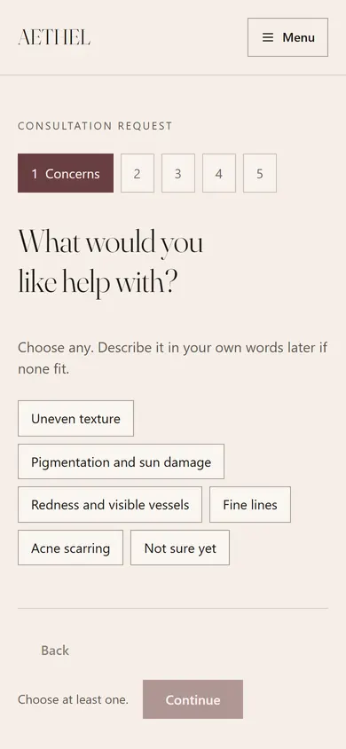 Aethel, Consultation request page on a phone